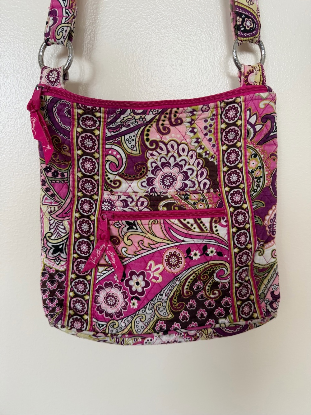 VERA BRADLEY Pink Very Berry Rectangle Hipster Crossbody Bag Adjustable Strap